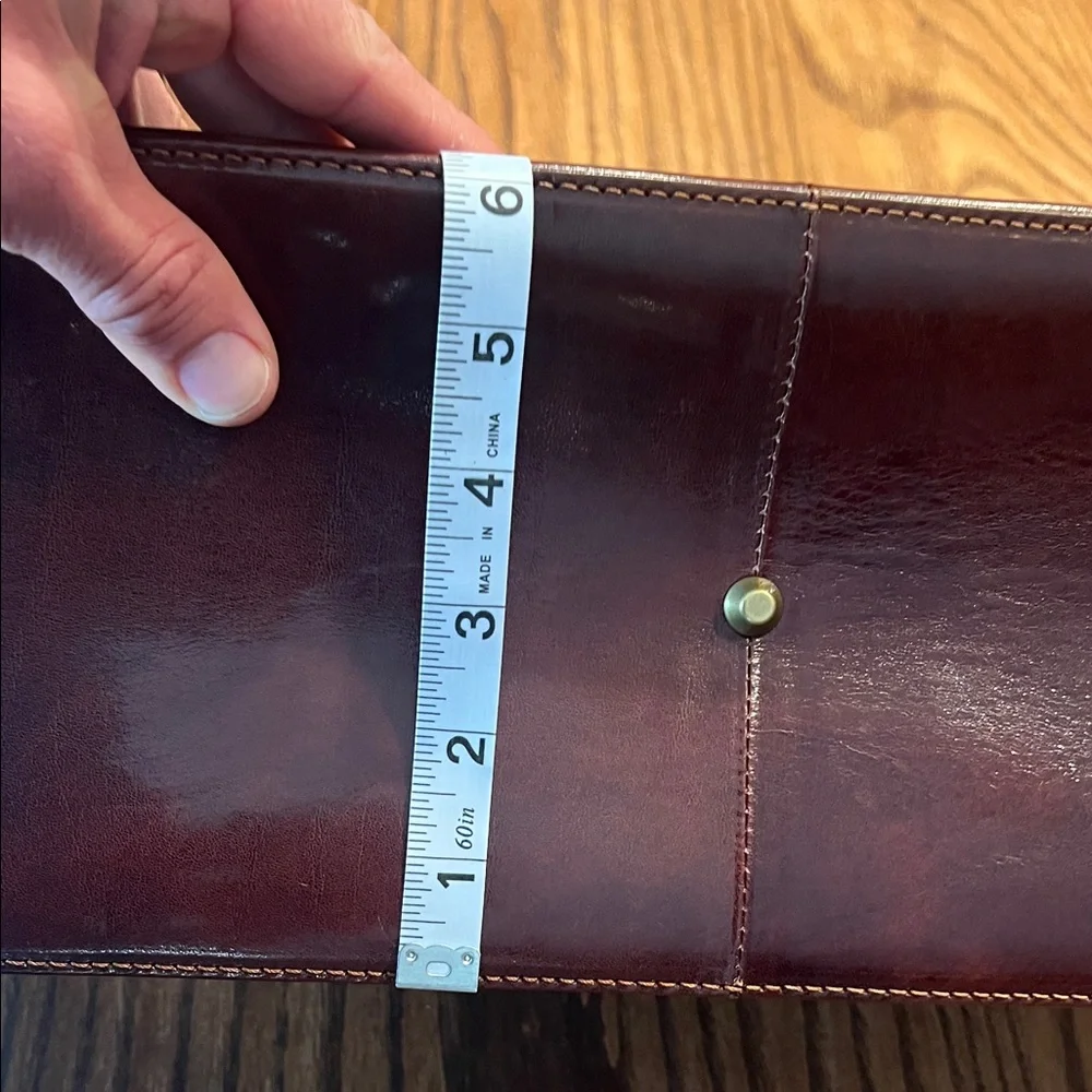 Men's Leather Briefcase Bag in Burgundy